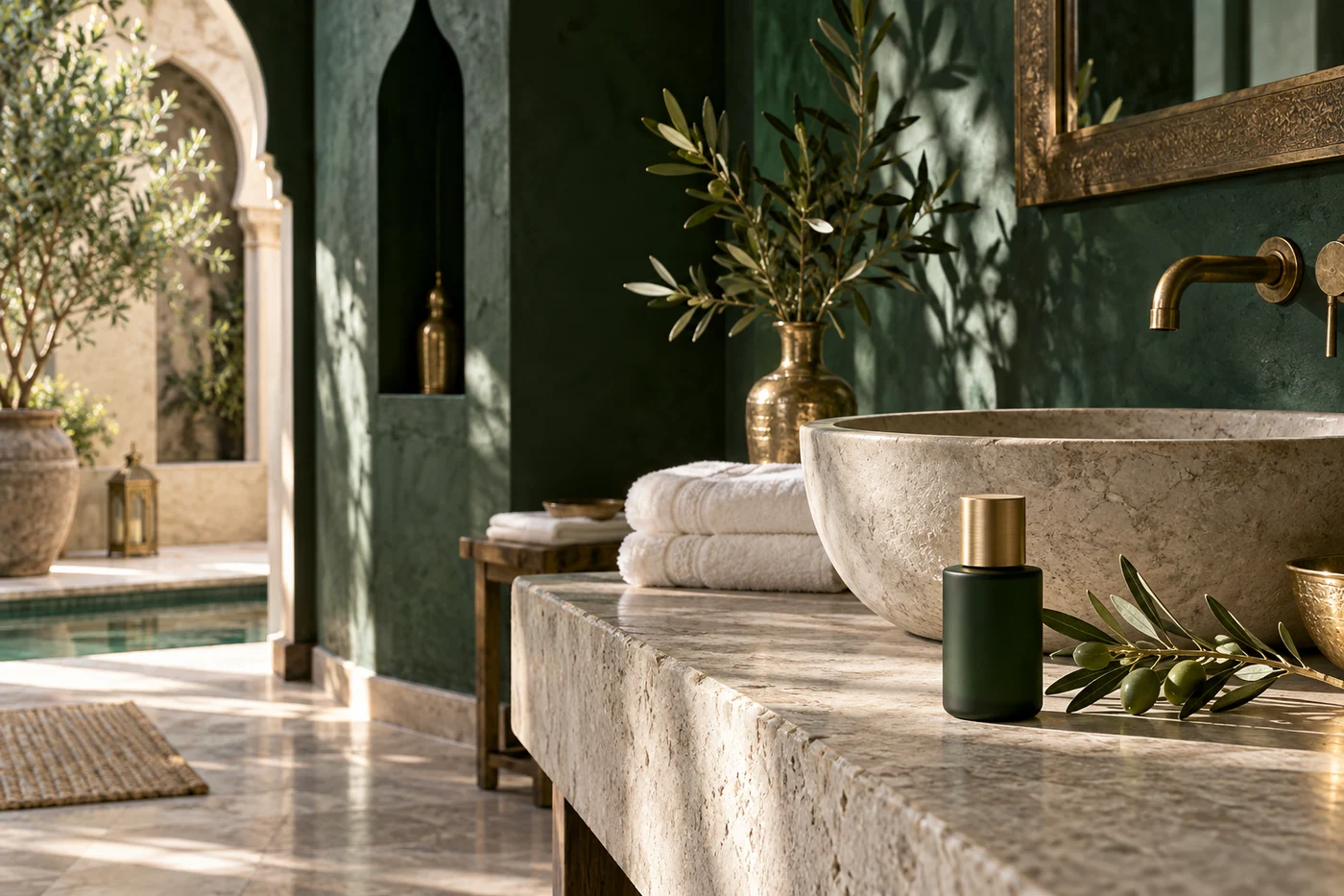 Ambiance illustrative de spa dans un riad marocain